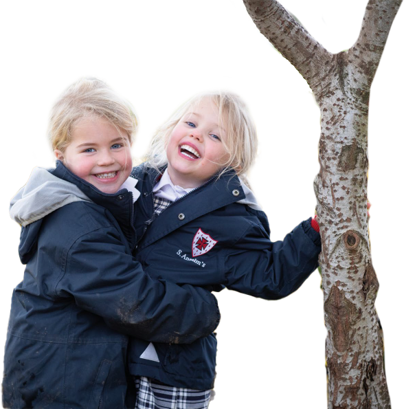 two girls hugging